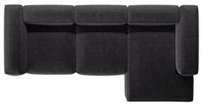 Divano angolare grigio scuro (con penisola a destra/con chaise lounge) con rivestimento in velluto a coste Bergamo – Cosmopolitan Design