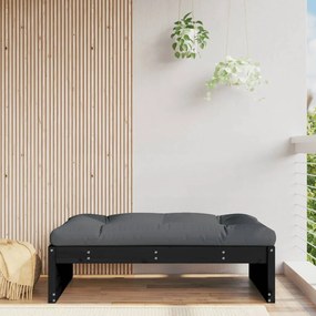 Poggiapiedi Da Giardino 120x80 Cm Legno Massello Di Pino Nero /
