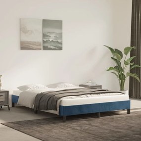 Giroletto Senza Materasso Blu Scuro 140x200 Cm Velluto /