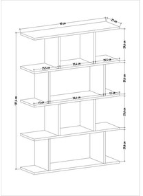 Libreria in rovere decorato in colore naturale 90x127 cm Harmon - Kalune Design