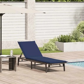 Lettino Prendisole Con Cuscino Grigio İn Polyrattan /