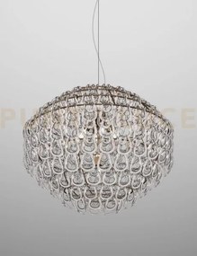 Giogali sospensione 85 cristallo trasparente e bronzo opaco 5 luci ...