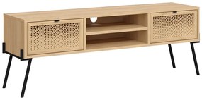 Tavolo TV in rovere colore naturale 140x51 cm Ecrin - Marckeric