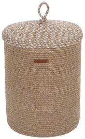 Scatola con coperchio beige in tessuto 36x45x50 cm – Mioli Decor