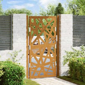 Cancello Da Giardino 105x180 Cm Acciaio Corten Design Leggero /