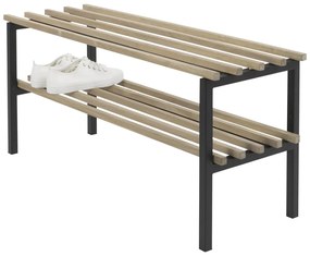 Scarpiera nera/di colore naturale in metallo 100x45x34 cm Rizzoli – Spinder Design