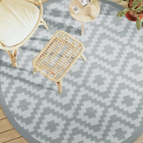 Tappeto Da Esterno Arakıl Grigio Ø200 Cm İn Pp /