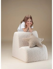 Poltrona per bambini color crema con rivestimento in bouclé Cloud – Wigiwama