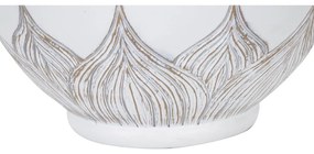 Lampada da tavolo con paralume in tessuto bianco e oro (altezza 59 cm) Atene - Mauro Ferretti