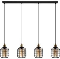 Lampadario Moderno Chisle 4 Luci Acciaio Nero