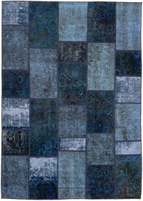 Patchwork Tappeto 240 x 170 Blu (Iran) Annodato A Mano