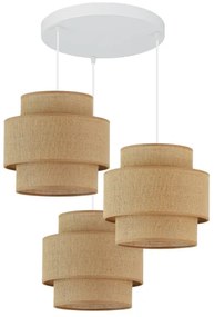 Brilagi - Lampadario a sospensione con filo SPACE YUTE 3xE27/15W/230V beige/bianco