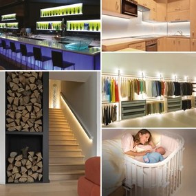 Striscia LED con sensore di movimento 1m LED/2,4W/6V 4xAAA 3000K