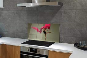 Pannello paraschizzi Ballerina in tessuto rosa 100x50 cm