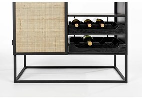 Portabottiglie in rattan nero per 8 bottiglie, 80x100 cm Guuji - White Label