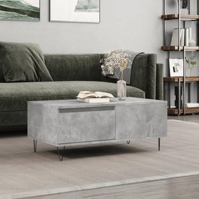 Tavolino Salotto Grigio Cemento 90x50x36,5 Cm Legno Multistrato /