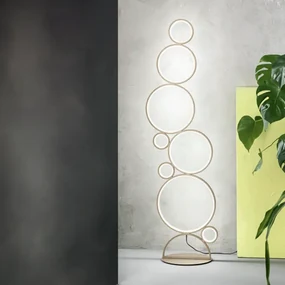 Lampada piantana da terra LED 52W- Oro POIS H160 cm