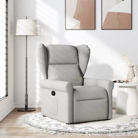 Poltrona Reclinabile İn Tessuto Grigio Nuvola /
