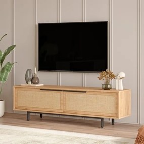 Mobile TV Con Piedini In Ferro 2 Ante Frontali 160x36x45 Ocean Rafia