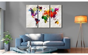 Quadro World Map  Rainbow Madness II  Colore colorful, Dimensioni e Misure 120x80