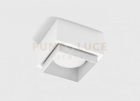 Syme lampada da soffitto 1 luce quadrata bianco in gesso