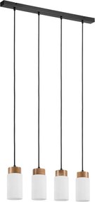 Lampadario sospeso con cavo MARKUS 4xE27/15W/230V nero/rovere