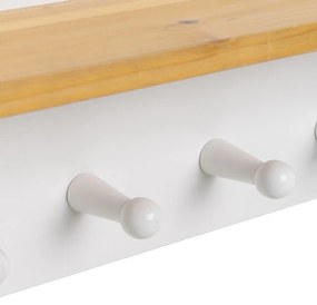 Appendiabiti da parete bianco con ripiano - Casa Selección