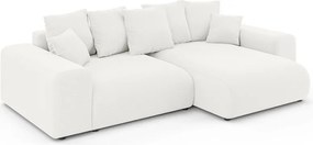 Divano angolare bianco allungabile/con contenitore (con composizione variabile) Luma – Ropez