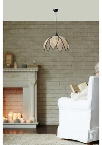 Lampadario a sospensione FUME 1xE27/40W/230V ø 40 cm nero/beige