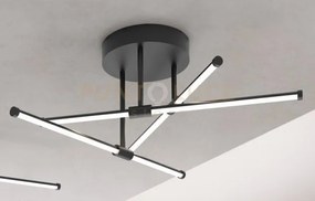 Elia/plpd n  lampadario a soffitto a led in metallo nero opaco 24w ...