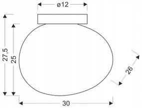 Plafoniera STONES 1xE27/40W/230V diametro 30 cm