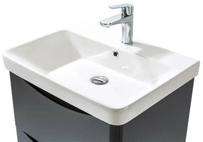 Mobile bagno sospeso 80 cm antracite con specchio a filo Zen