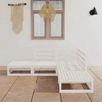 Set Divani da Giardino 5 pz Bianco in Legno Massello di Pino 3075495