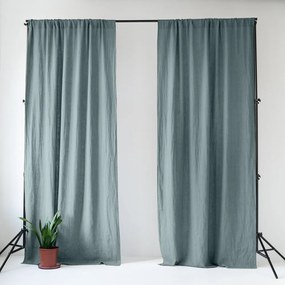 Tenda blu polveroso in lino 140x170 cm Blue Fog – Linen Tales