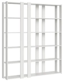 Libreria in legno Bianco Frassino 178x204h cm con 6 ripiani e 8 fasce - KATO E
