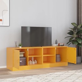 Mobili tv 2 pz giallo senape 67x39x44 cm in acciaio