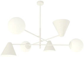 Plafoniera Moderna Industrial Njord 6 Luci Bianco