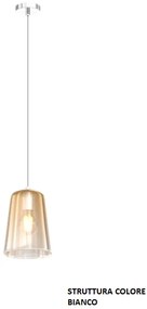 Sospensione bianco 1 luce ambra 1164bi-s1-am