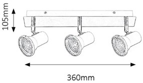Rabalux 5499 - LED Faretto da bagno STEVE 3xGU10/4,5W/230V