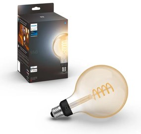 Lampadina smart 30154200, LED, E27 globo, trasparente, cct, 7W= 550LM (equiv 40 W), 150° dimmerabile, PHILIPS HUE