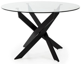 Tavolo da pranzo rotondo con piano in vetro 120x120 cm Ruth - Marckeric