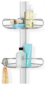 Scaffale telescopico grigio in metallo per il bagno - simplehuman