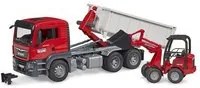 Mezzo cantiere bruder 03767 man camion tgs con container e ruspa schae