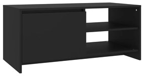 Tavolino da salotto nero 102x50x45 cm legno multistrato