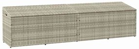 Baule Da Giardino Grigio Chiaro 220x50x58 Cm İn Polyrattan /