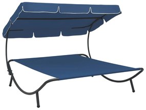 Lettino Prendisole Con Baldacchino Blu /