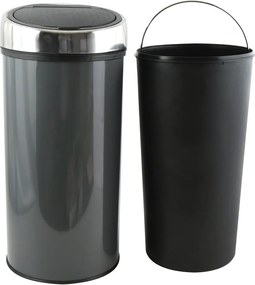 Cestino per la spazzatura grigio scuro in acciaio touch 30 l – MSV