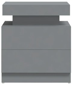 Comodino grigio 45x35x52 cm in truciolato