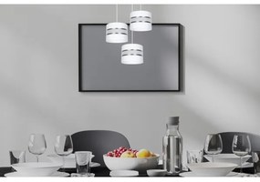 Lampadario a sospensione con filo CORAL 3xE27/60W/230V bianco/cromo diametro 45 cm
