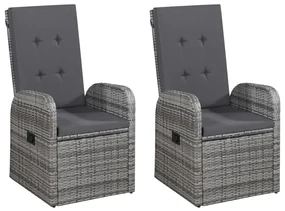 Set mobili da pranzo per giardino 5 pz grigio
